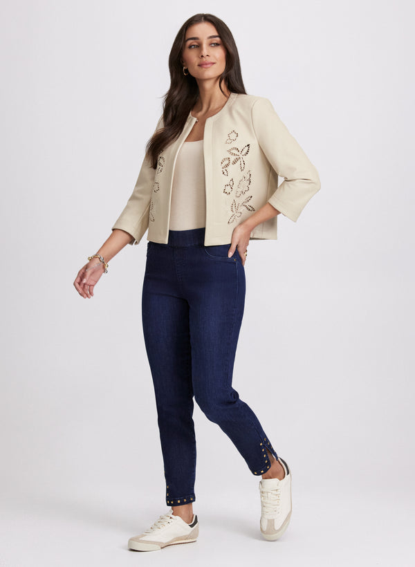 Laura Embroidered Vegan Leather Jacket