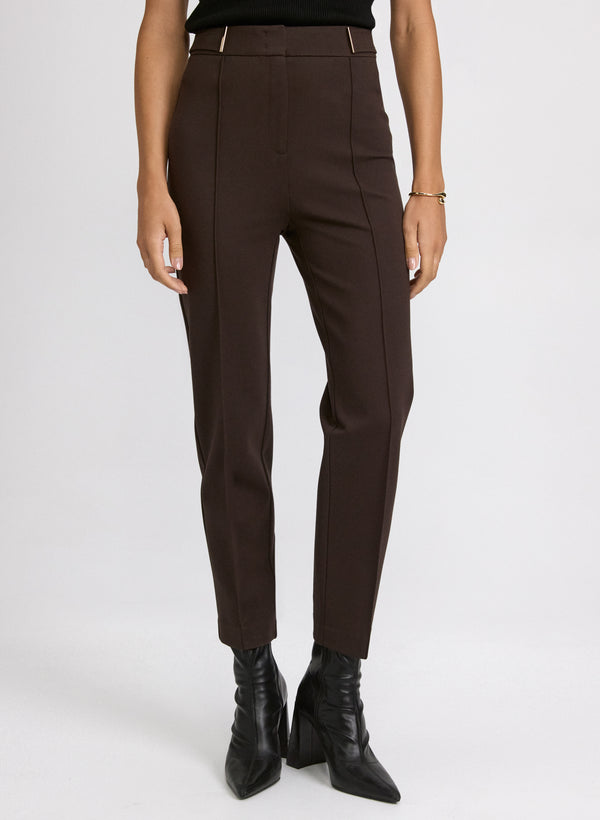 laura Emma Bar Trim Slim-Leg Pants