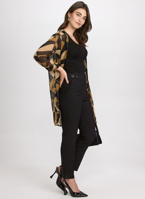 Laura Emma Grommet Trim Slim-Leg Pants