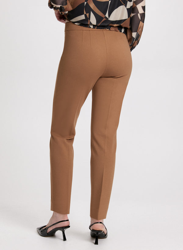 Laura Emma Pintuck Detail Slim-Leg Pants – Regular