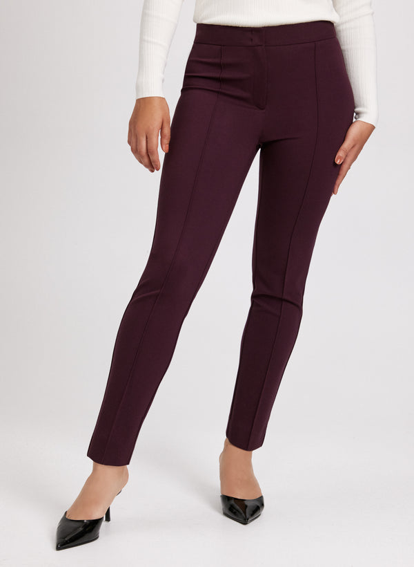 laura Emma Pintuck Detail Slim-Leg Pants – Regular