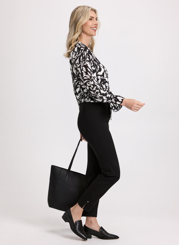 Laura Emma Slit Hem Slim-Leg Pants – Short