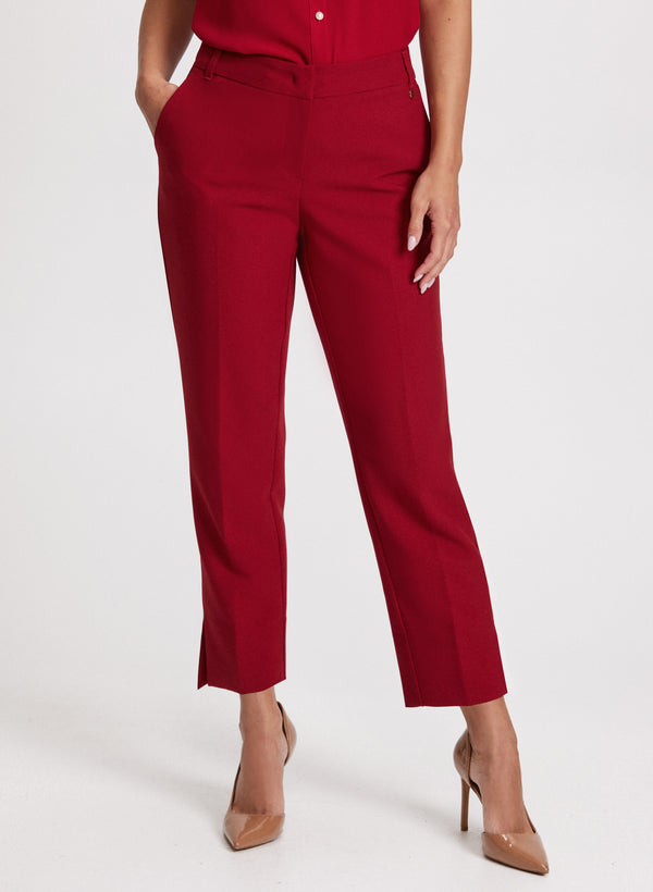laura Emma Slit Hem Slim-Leg Pants – Short