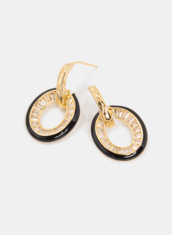 Laura Enamel Border Earrings