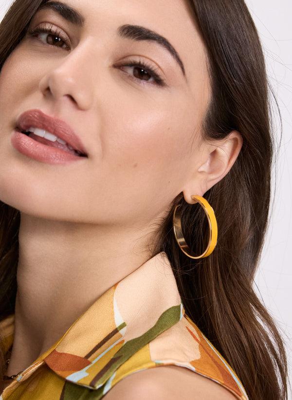 Laura Enamel Hoop Earrings
