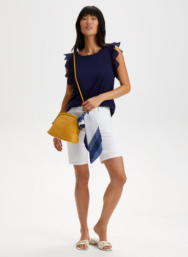 Laura Eyelet Cap Sleeve Tee