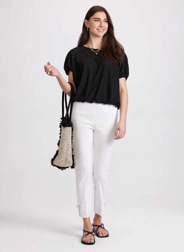 Laura Eyelet Short Sleeve Top