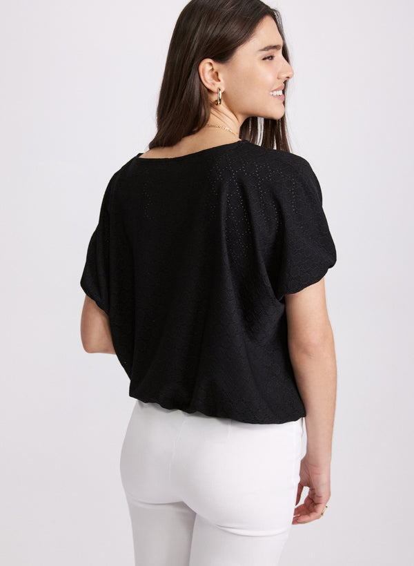 Laura Eyelet Short Sleeve Top