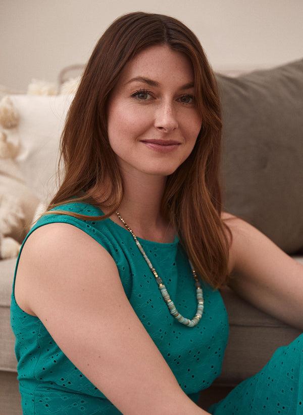 Laura Eyelet Sleeveless Midi Dress