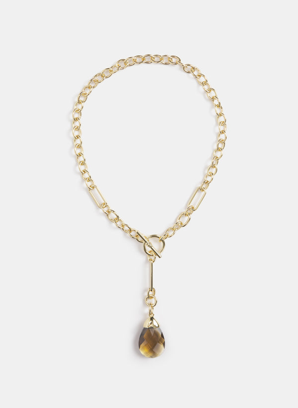 laura Faceted Stone Toggle Necklace
