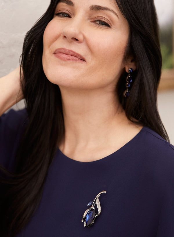 laura Faceted Stone Tulip Brooch