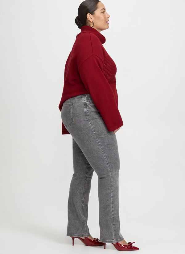 Laura Faded Straight-Leg Jeans