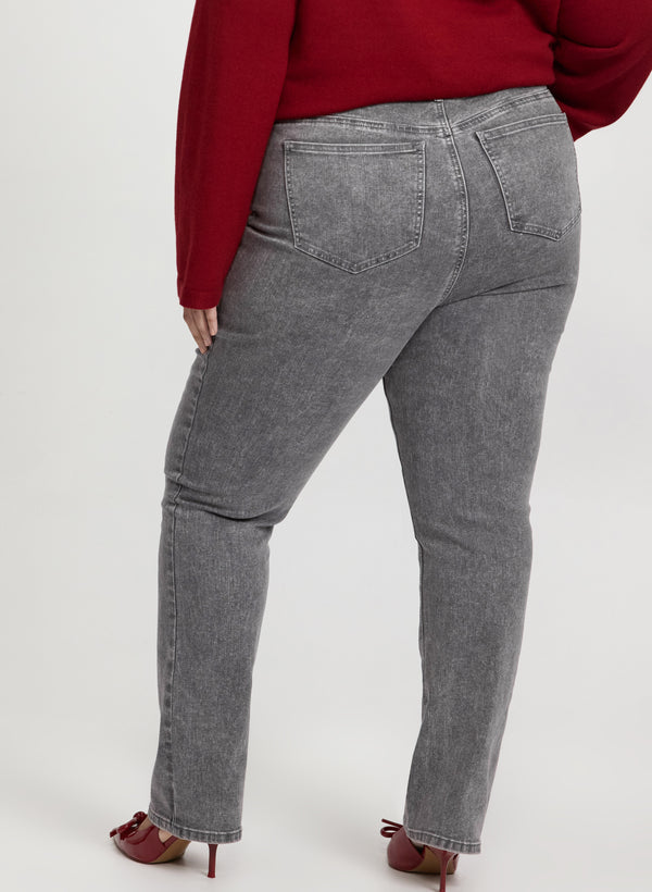 Laura Faded Straight-Leg Jeans