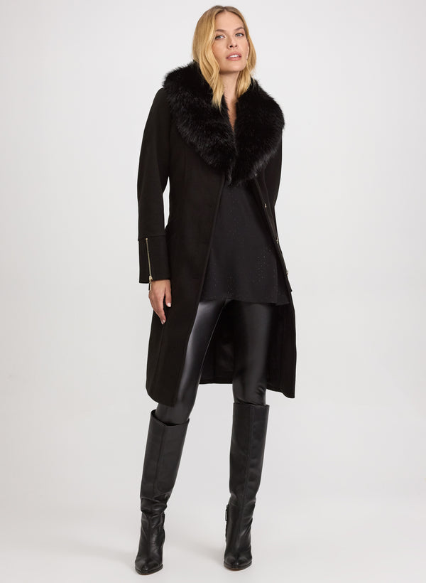 Laura Faux-Fur Collar Coat