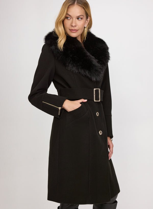 Laura Faux-Fur Collar Coat