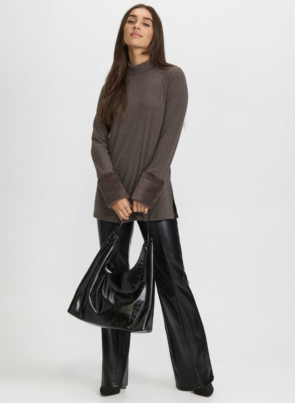 Laura Faux-Fur Cuff Top