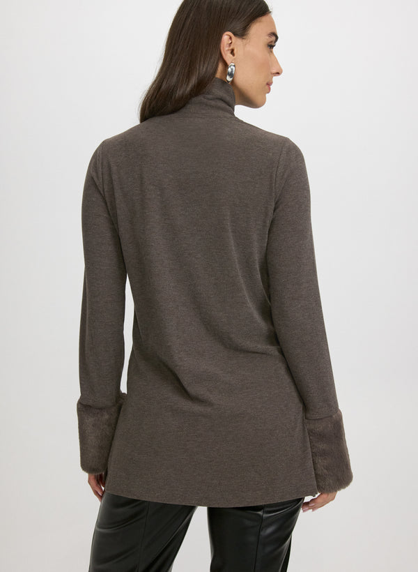 Laura Faux-Fur Cuff Top