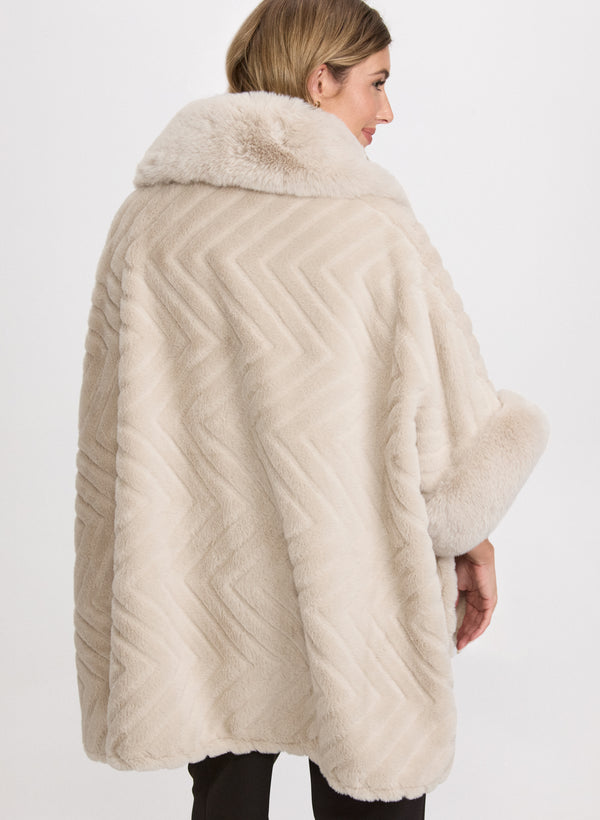 Laura Faux-Fur Poncho