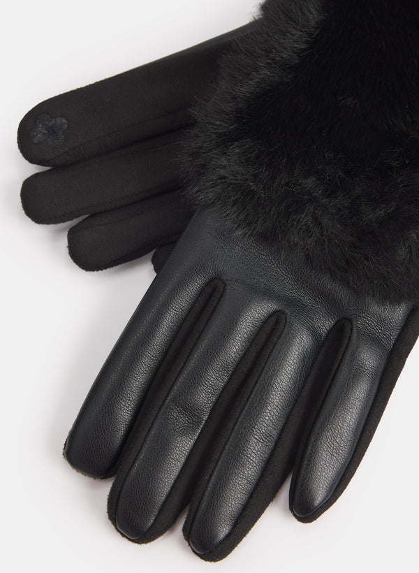 Laura Faux Fur & Vegan Leather Gloves
