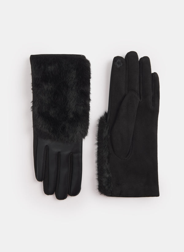 laura Faux Fur & Vegan Leather Gloves