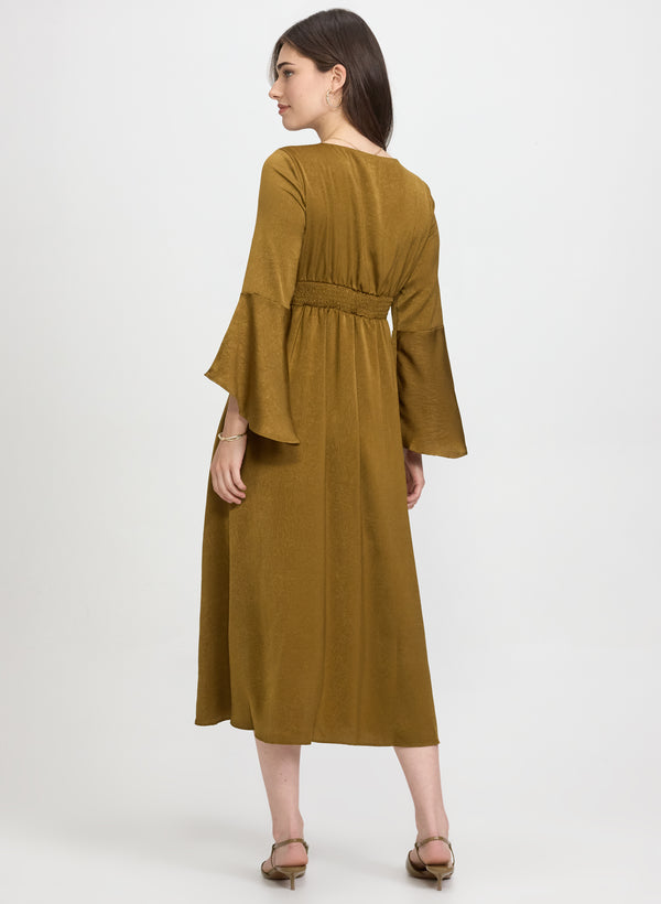 Laura Faux-Suede Bell Sleeve Dress