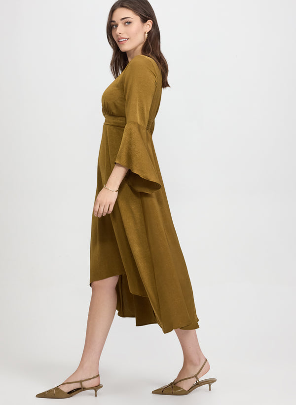 Laura Faux-Suede Bell Sleeve Dress