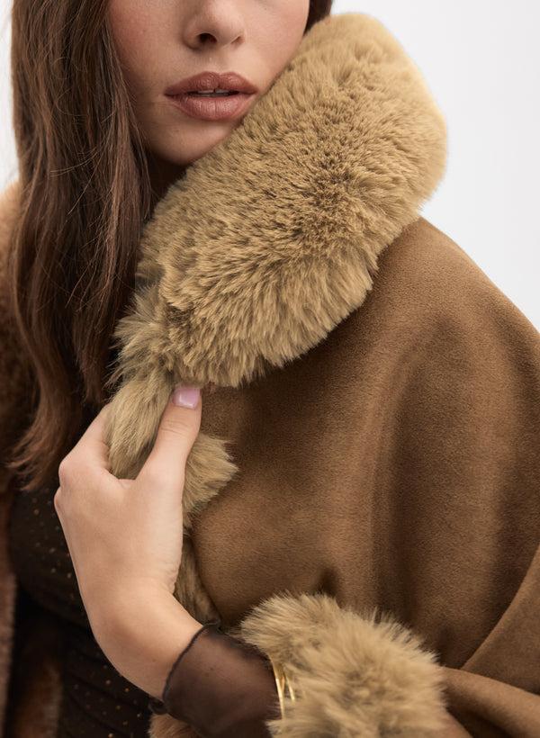 Laura Faux-Suede Poncho