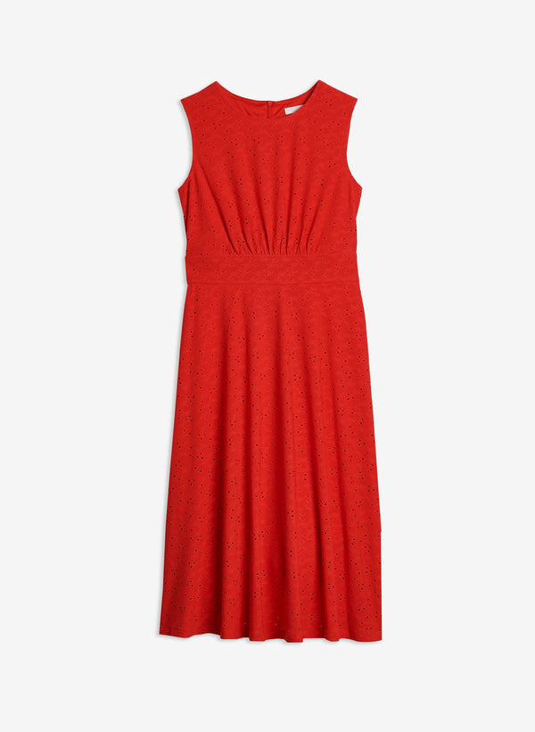 Laura Fit & Flare Eyelet Dress