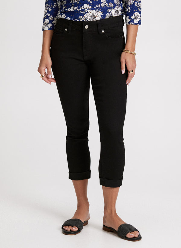 laura Fitted Denim Capris
