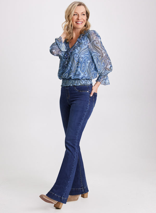 Laura Flare Leg Pull-On Jeans