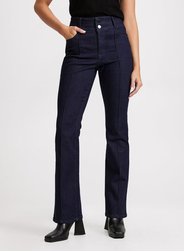 laura Flared Pintuck Jeans