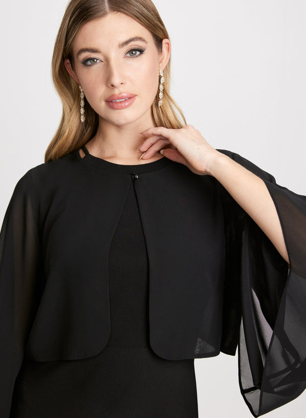Laura Flared Sleeve Chiffon Bolero