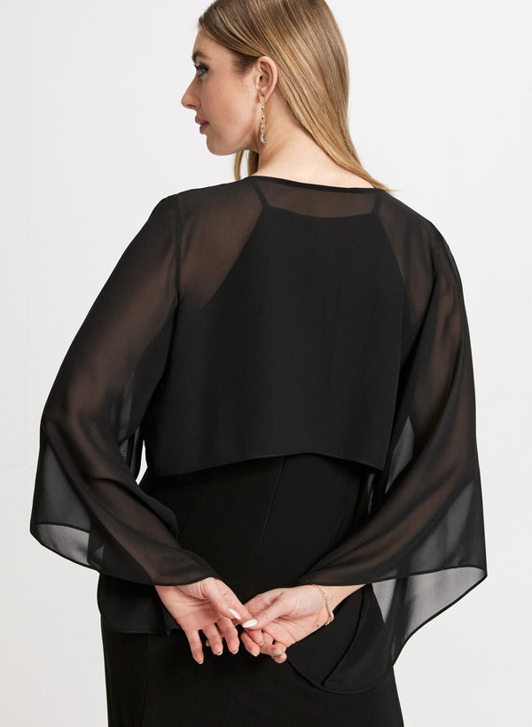 Laura Flared Sleeve Chiffon Bolero