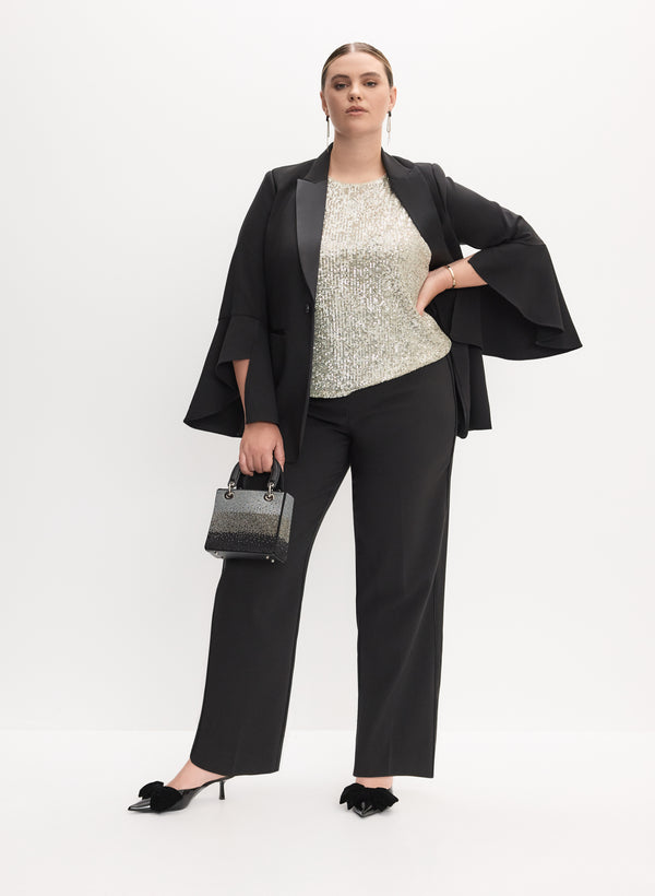 laura Flared Sleeves Jacket & Straight-Leg Pants
