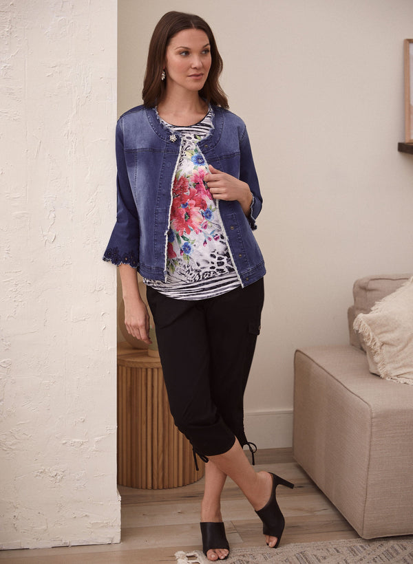 Laura Floral & Animal Print Top