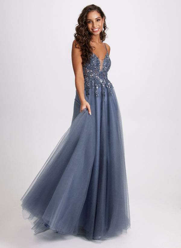 laura Floral Appliqué Maxi Dress