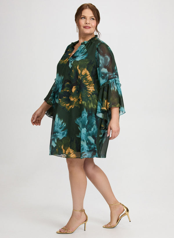 Laura Floral Bell Sleeve Dress