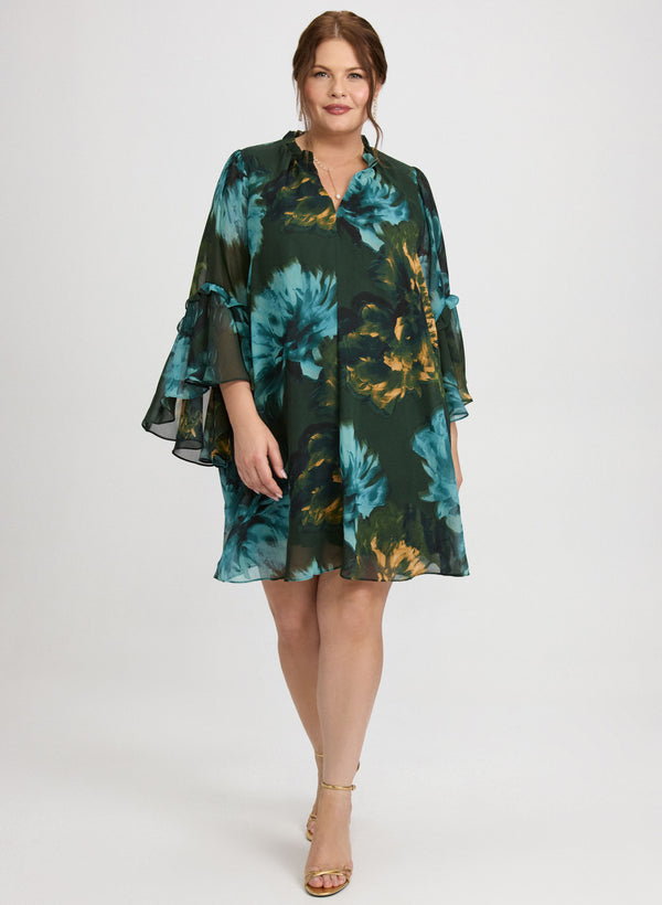 laura Floral Bell Sleeve Dress