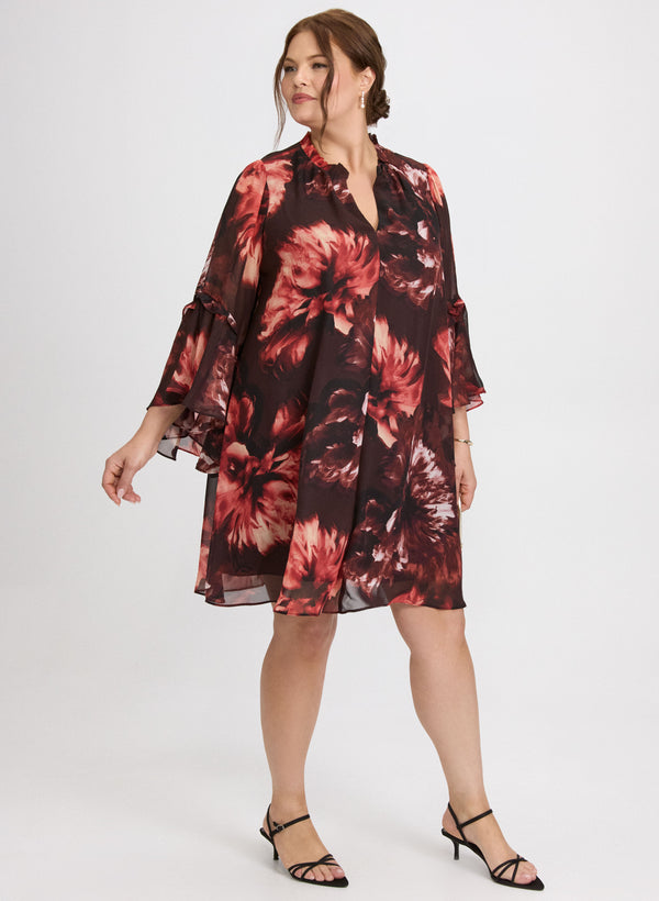 Laura Floral Bell Sleeve Dress