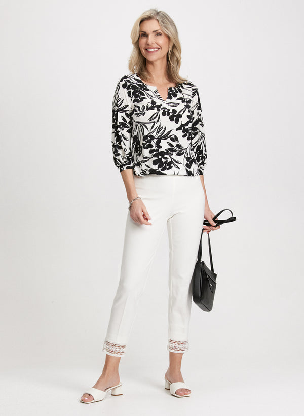 Laura Floral Bouffant Sleeve Top