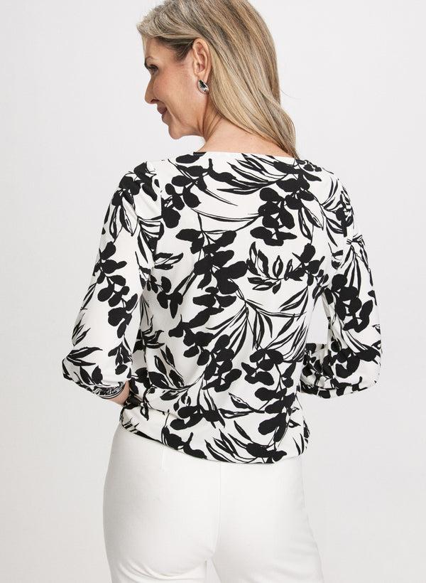 Laura Floral Bouffant Sleeve Top