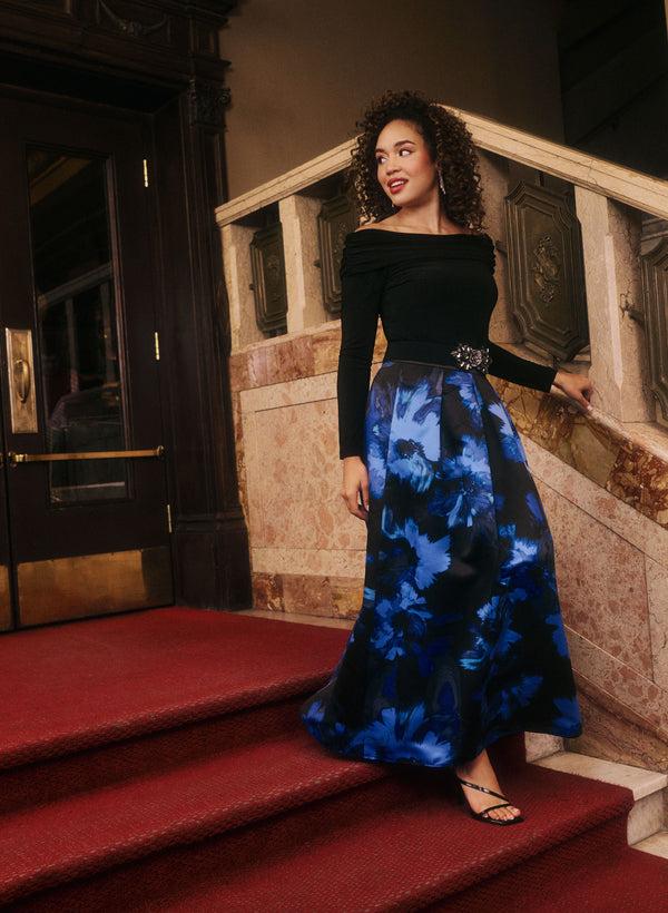 Laura Floral Box Pleat Maxi Skirt