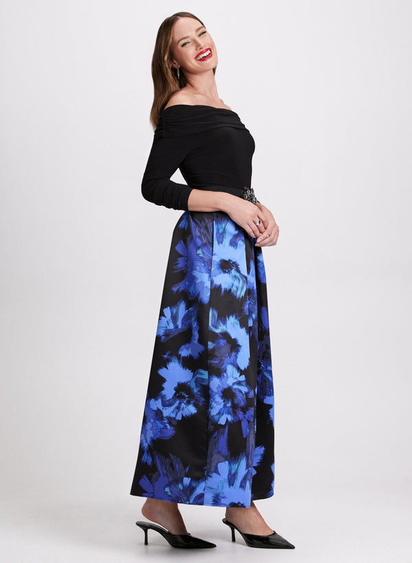 Laura Floral Box Pleat Maxi Skirt