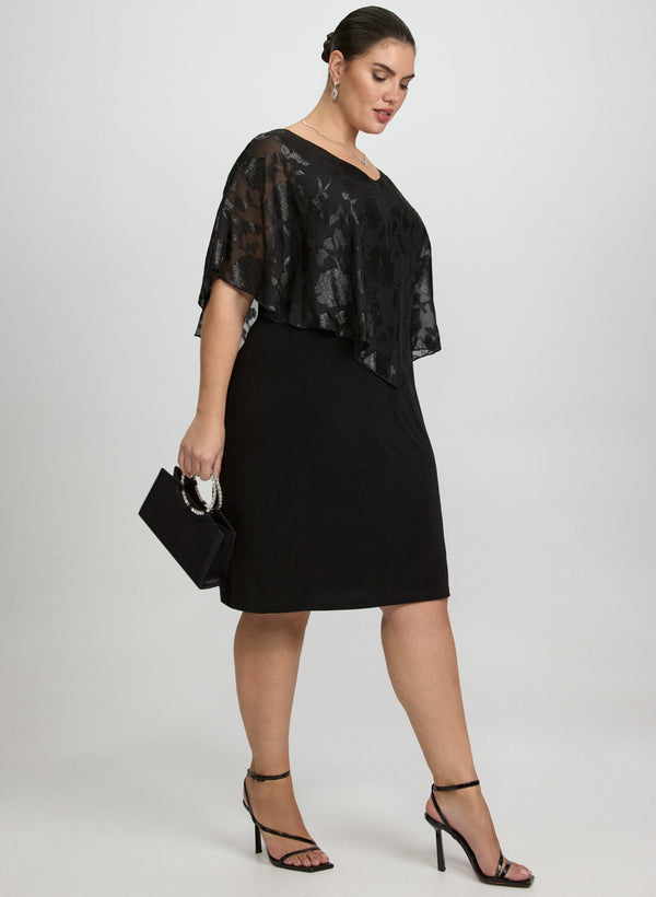 Laura Floral Capelet Overlay Dress