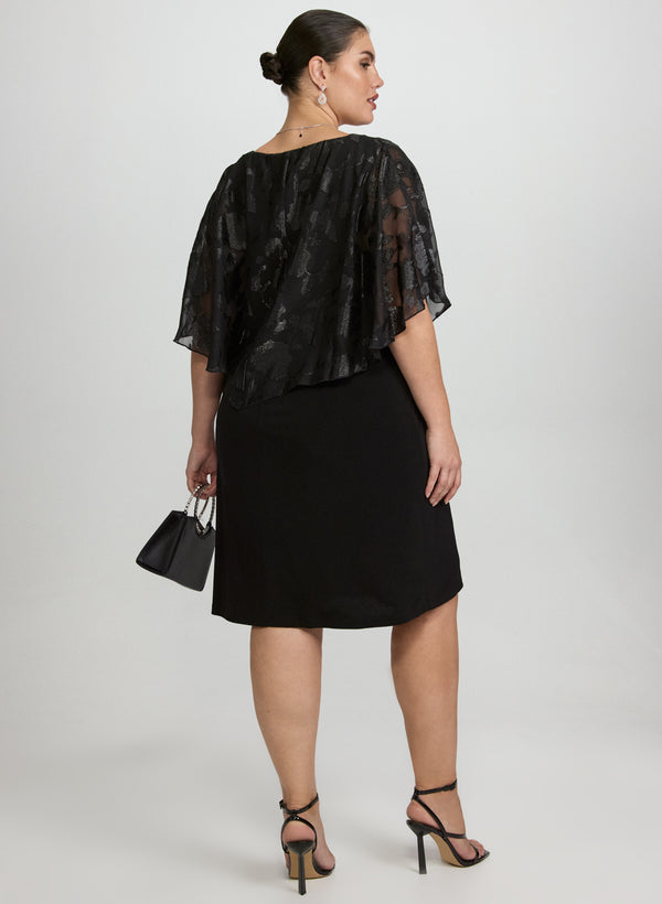 Laura Floral Capelet Overlay Dress