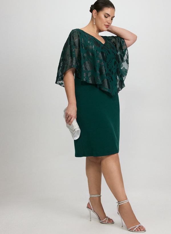 Laura Floral Capelet Overlay Dress