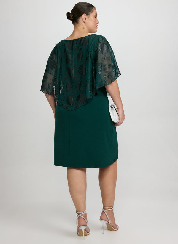 Laura Floral Capelet Overlay Dress