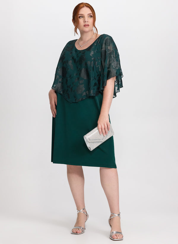 laura Floral Capelet Overlay Dress