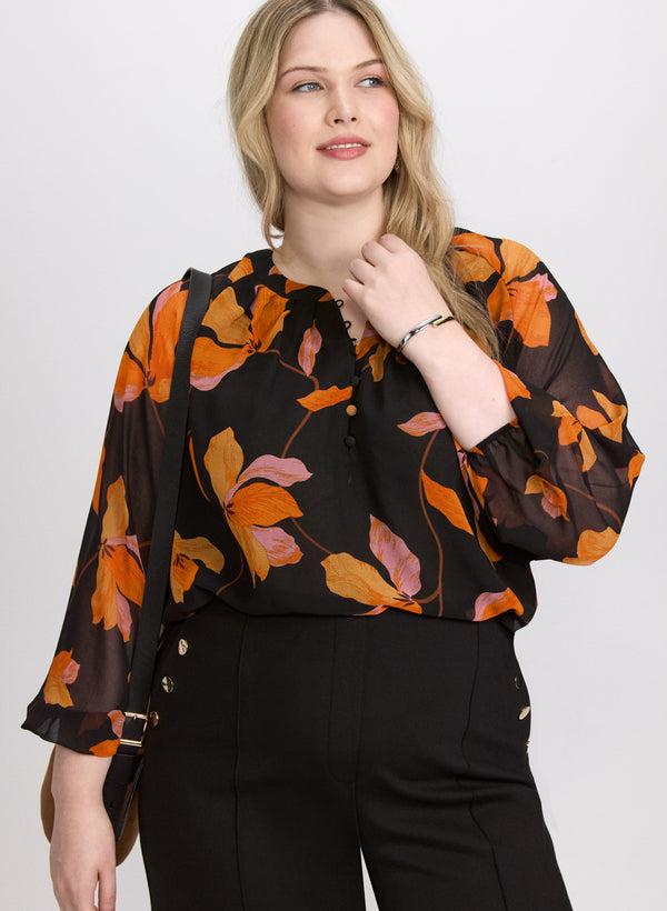 laura Floral Chiffon Blouse