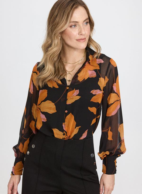 laura Floral Chiffon Blouse